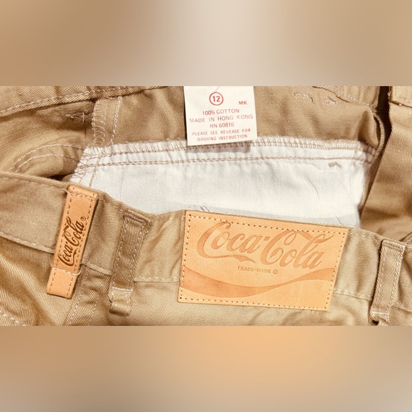 EUC Coca-Cola SZ 12 khaki pants, 4 pockets, tapered legs w/side zip at ankles - Picture 12 of 13
